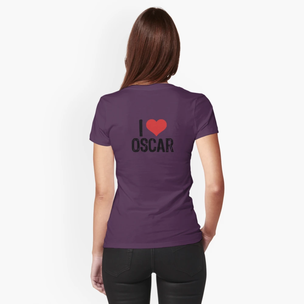 I Love Oscar Fitted T-Shirt for Sale by samcloverhearts | Redbubble