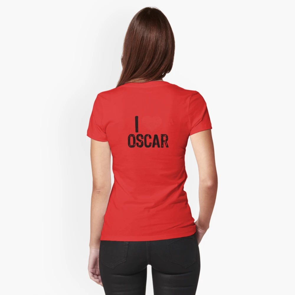 I Love Oscar Fitted T-Shirt for Sale by samcloverhearts | Redbubble