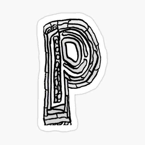 Upper Case Black And White Alphabet Letter P Sticker For Sale By Hevifineart Redbubble 1044