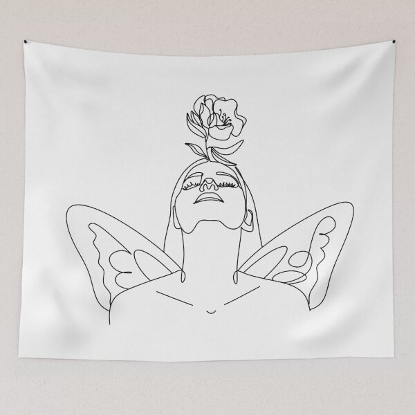 Item preview, Art Print Plant Head Woman | Woman With Plants on Head Poster | Wall Art Flower Woman | Woman With Flower Head Print | Line Drawing Woman designed and sold by OneLinePrint.
