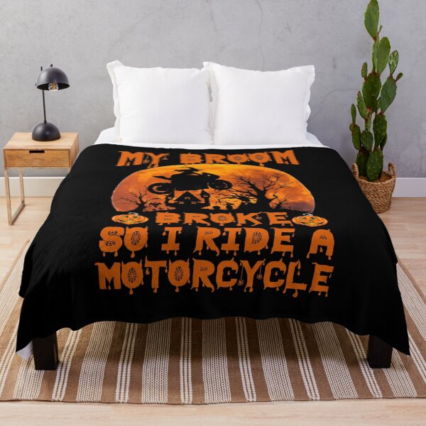 Item preview, My broom broke so I ride motorcycle Halloween designed and sold by glynismalcolm.