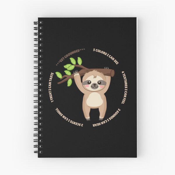 Item preview, Wise Sloth Reminder: Overwhelmed? Stop and ground. Mindfulness using the five senses, grounding technique. You will get through this, you are worthy and deserving of care. designed and sold by Orianah.