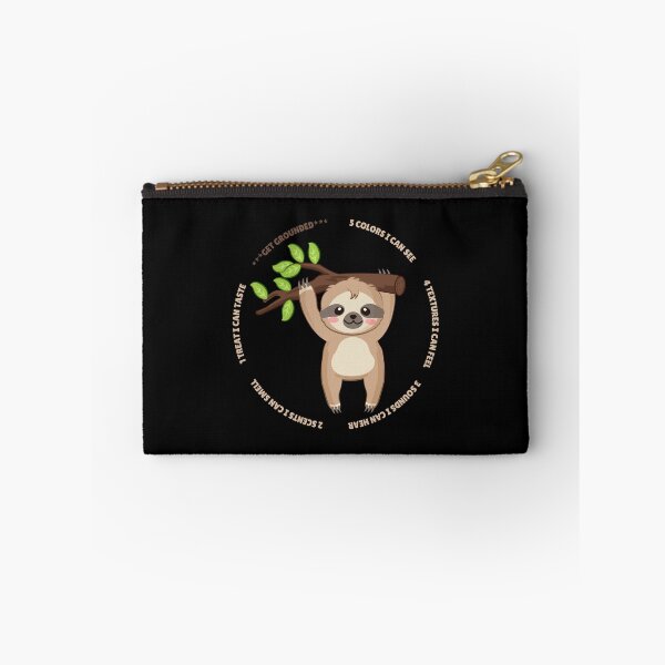 Item preview, Wise Sloth Reminder: Overwhelmed? Stop and ground. Mindfulness using the five senses, grounding technique. You will get through this, you are worthy and deserving of care. designed and sold by Orianah.