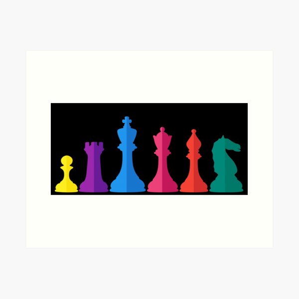 Abstract Chess Splatter Effect Digital Chess Queen Art Print 