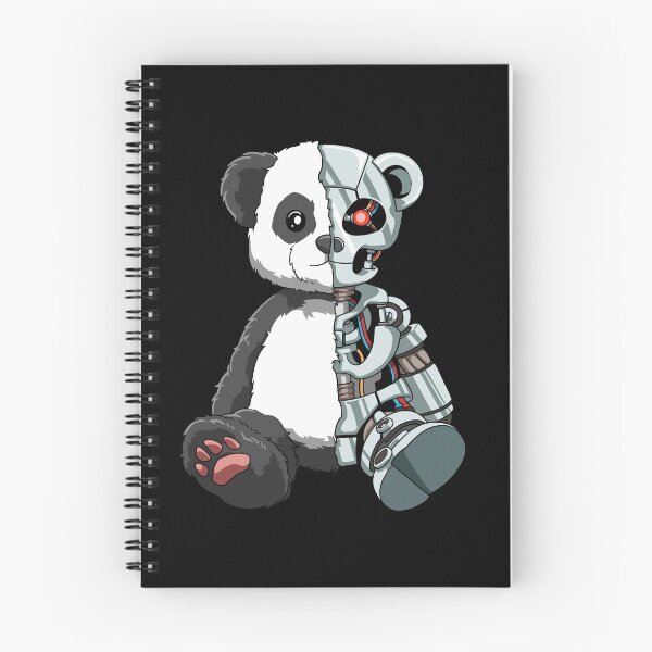 Item preview, Cute Panda Bear Scary Robot Cybernetic Animal Lover designed and sold by melomedia.