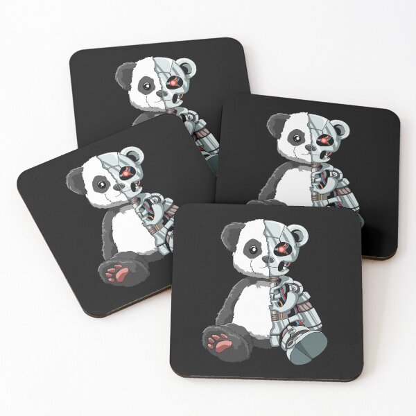 Item preview, Cute Panda Bear Scary Robot Cybernetic Animal Lover designed and sold by melomedia.