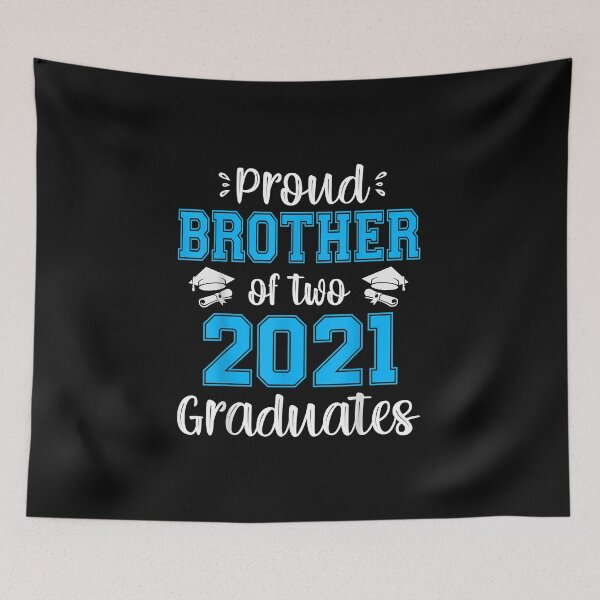 Item preview, Funny Proud Brother of Two 2021 Graduates Senior 21 Gift T-Shirt designed and sold by LanPhan.