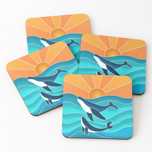 Item preview, Humpback Whale Family, whale, sealover, sunsire on sea, sun and sea, whale in ocean. designed and sold by creativitygood.