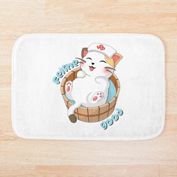 Item preview, Neko Chill Onsen Bath Cat designed and sold by dokidokicomics.