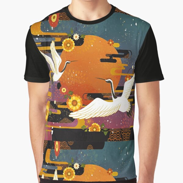 golden japanese cranes Graphic T-Shirt