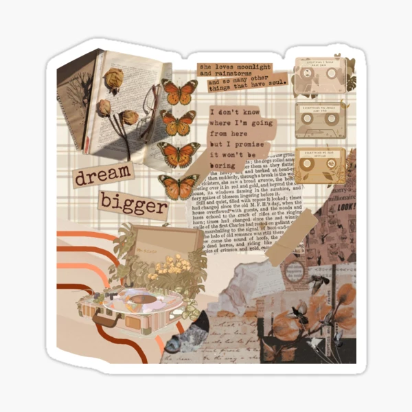 Vintage Scrapbook Collage Sticker Set Sticker for Sale by Iambellanova