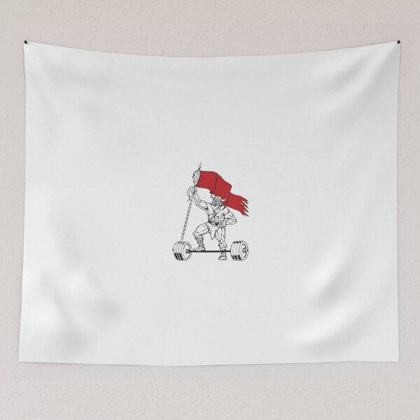 Item preview, Viking Warrior Barbell Waving Flag Retro designed and sold by patrimonio.