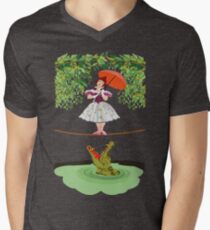 Camiseta para hombre de cuello en v Lindo halloween La niña cocodrilo Circo mortal