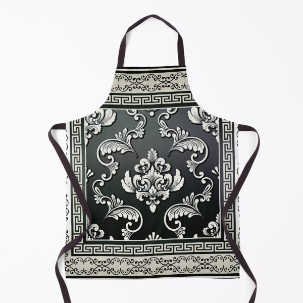 Item preview, Greek Key Black and Cream Floral Pattern designed and sold by Yiorgos Designs.