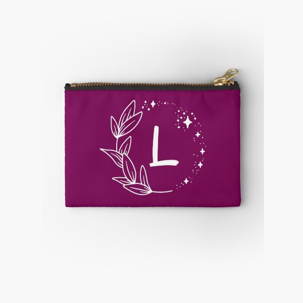 Artikelvorschau, "L" Namensinitialen in Magenta-Farbe mit rundem Blumenrand-Monogramm entworfen und verkauft von LotusPrints9.