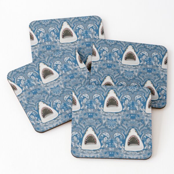 Item preview, Shark attack damask designed and sold by cityette.