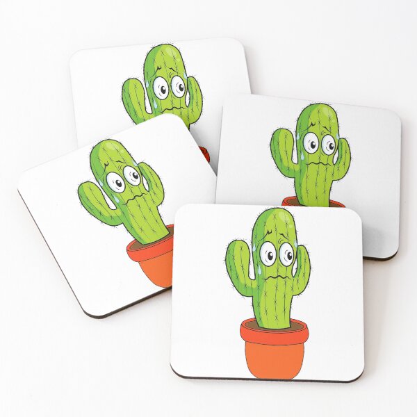 Item preview, Funny Scared Cactus designed and sold by MagiqueStickers ⭐⭐⭐⭐⭐.