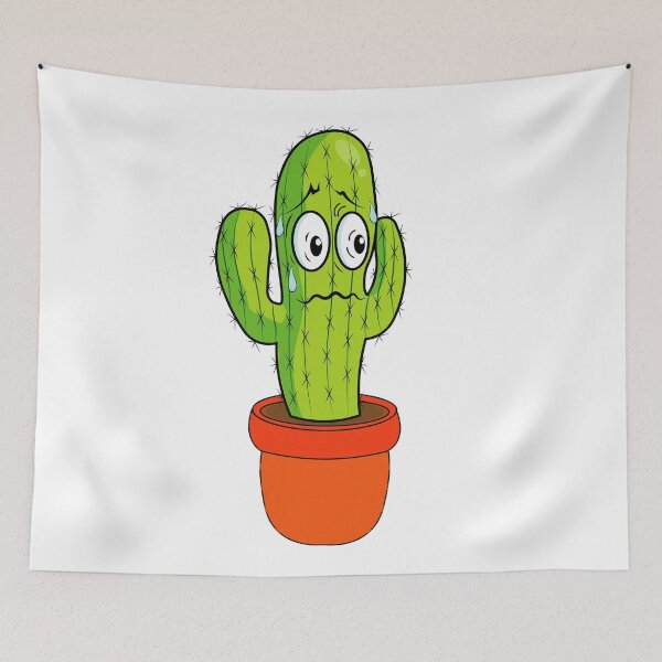 Item preview, Funny Scared Cactus designed and sold by MagiqueStickers ⭐⭐⭐⭐⭐.
