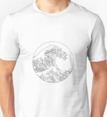 Minimalistische große Welle Unisex T-Shirt