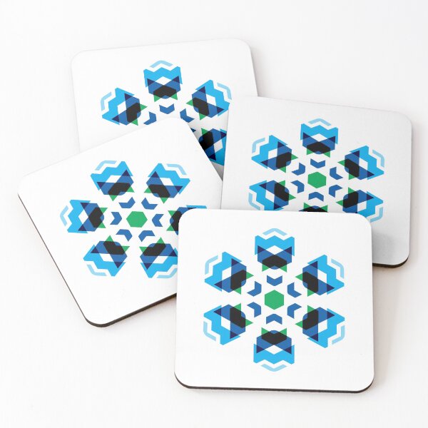 Item preview, Kaleidoscope Blue Aqua Geometric Art Form with Glittering and Sparkling Visual Appearance. designed and sold by Wiggly Lines.