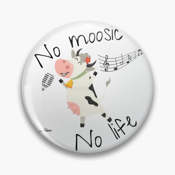 Item preview, No moosic -  No life |  cute cow sticker designed and sold by Canfy Girl.