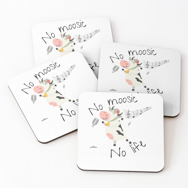 Item preview, No moosic -  No life |  cute cow sticker designed and sold by Canfy Girl.