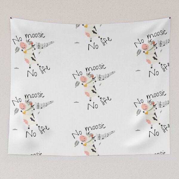 Item preview, No moosic -  No life |  cute cow sticker designed and sold by Canfy Girl.