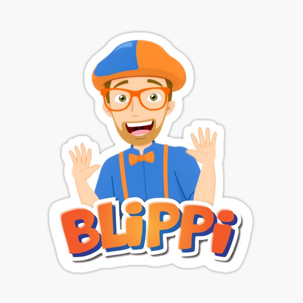 Chicos lindos Blippis divertidos dicen hola Pegatina