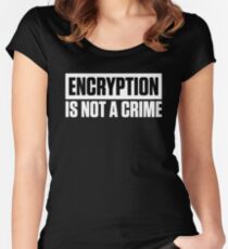 ENCRYPTION IS NOT A CRIME Fitted Scoop T-Shirt