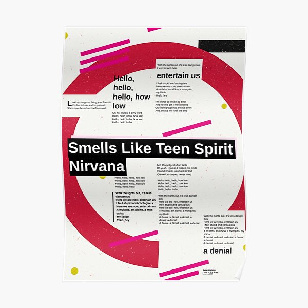 Smells Like Teen Swiss Poster Poster