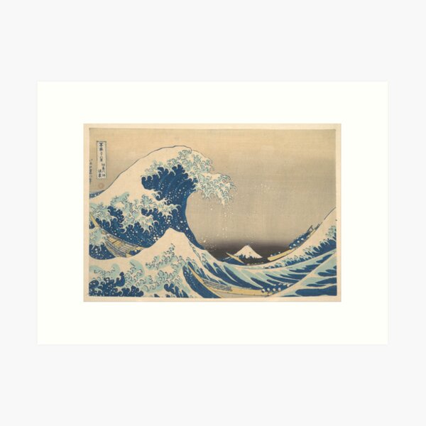 Katsushika Hokusai, Under the Wave off Kanagawa (Kanagawa oki nami ura),  also known as The Great Wave, from the series Thirty-six Views of Mount  Fuji (Fugaku sanjūrokkei), Japan