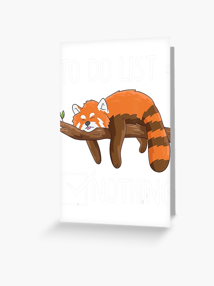 Cute Red Panda Lazy Tired Chilling To Do List Nothing Pandas
