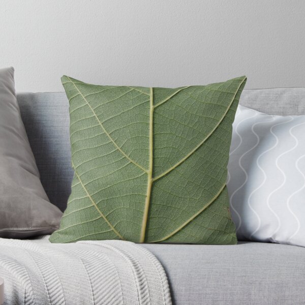 Green Leaf Throw Pillow