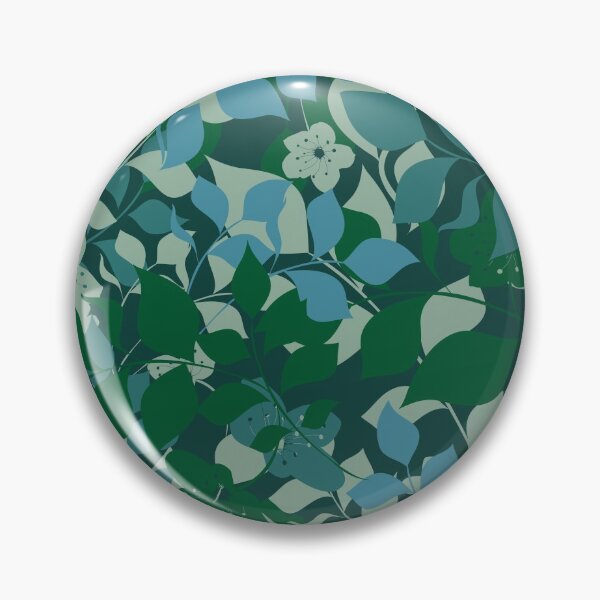 Item preview, Camo blue and green botanical abstract floral pattern designed and sold by BLMcreations.