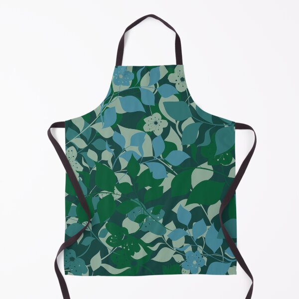Item preview, Camo blue and green botanical abstract floral pattern designed and sold by BLMcreations.