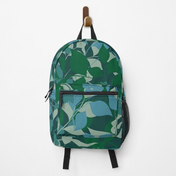 Item preview, Camo blue and green botanical abstract floral pattern designed and sold by BLMcreations.