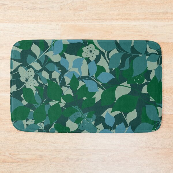 Item preview, Camo blue and green botanical abstract floral pattern designed and sold by BLMcreations.