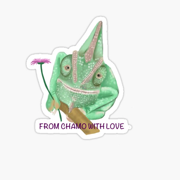 cute and funny chameleon for all pet and reptile lovers. Can be gifted for birthday or Christmas Sticker