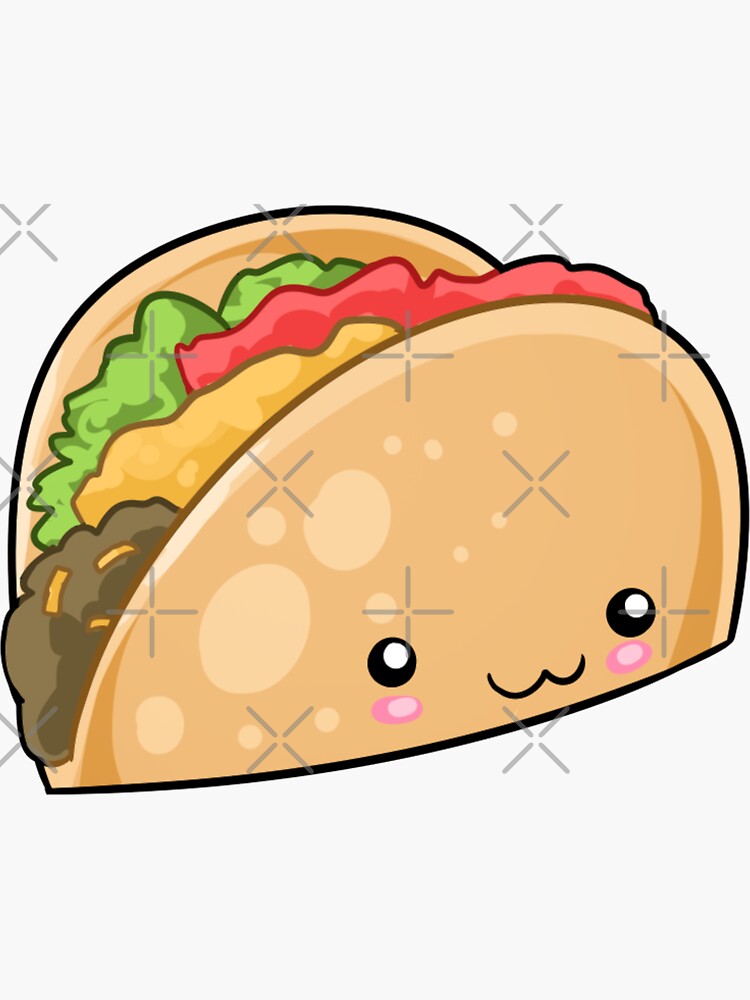 "Kawaii Taco Junk food Japanese style" Sticker for Sale by