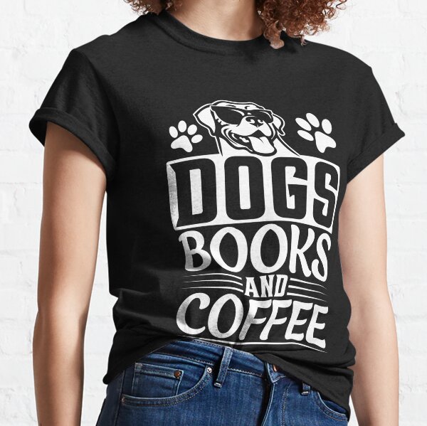 Venley Coffee Books & Dogs Womens T-Shirt 