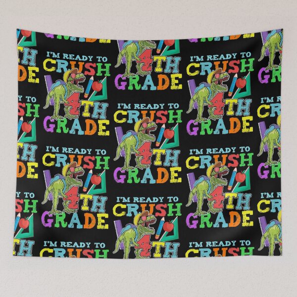 Item preview, Kids Back To school Shirt Ready To Crush 4th Grade Dinosaur designed and sold by Roman Beyer.