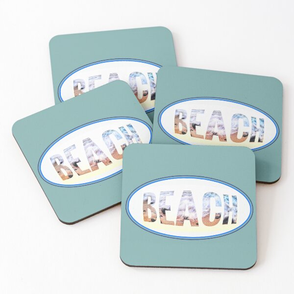 Item preview, Beach Word in White Oval with Blue designed and sold by Beachy.