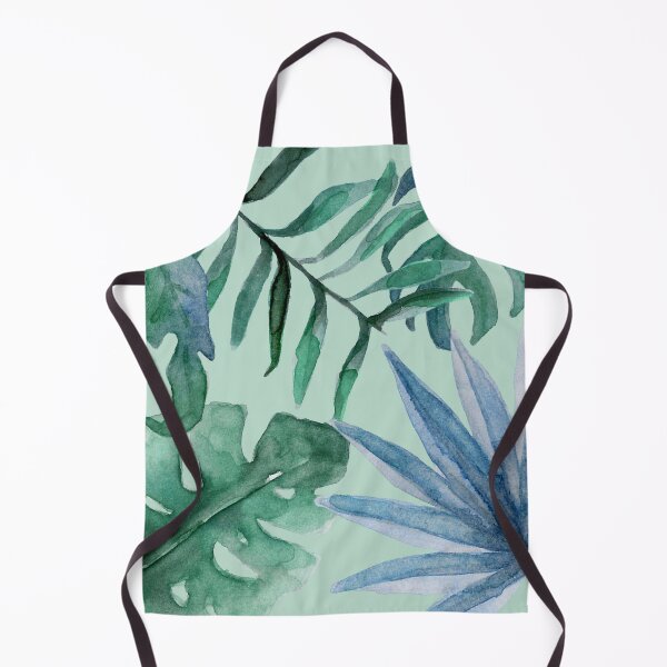 Item preview, Tropical Vibe Leafy Pattern in Blues and Teals designed and sold by JulieSouster.