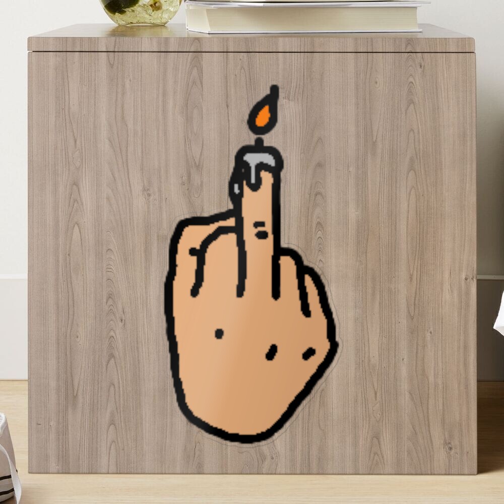 Candle middle finger Sticker for Sale by Prolon