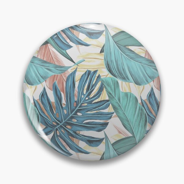 Item preview, Tropical Vibe Leafy Pattern Design in Muted Blues and Greens designed and sold by JulieSouster.