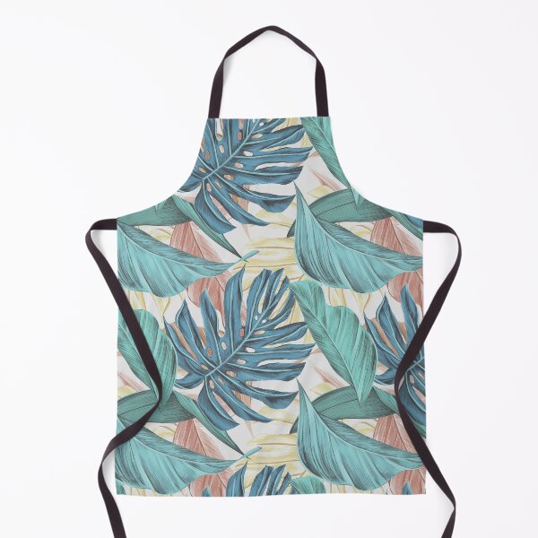Item preview, Tropical Vibe Leafy Pattern Design in Muted Blues and Greens designed and sold by JulieSouster.