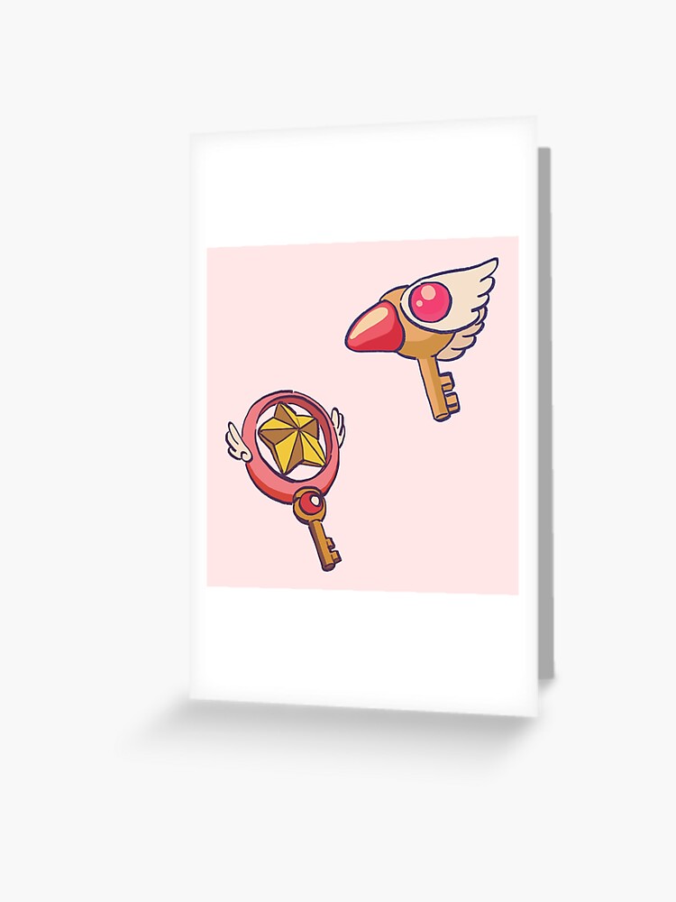 Carte de vœux « Double pack de ma clé rose pastel cardcaptor sakura star  scellage baguettes », par RansRoom | Redbubble