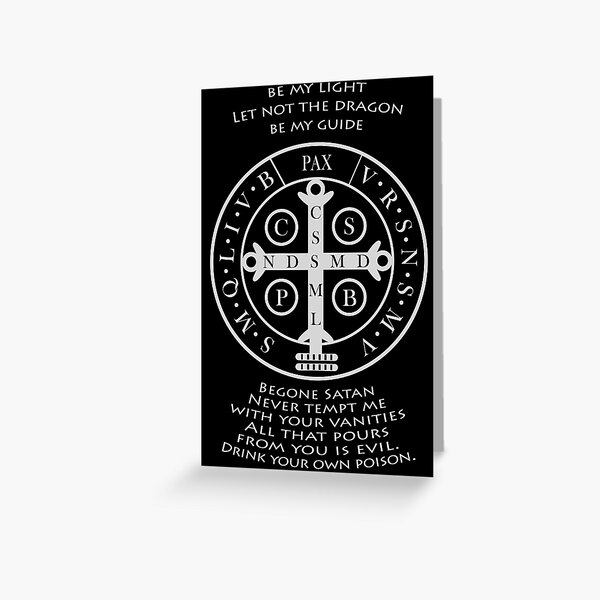 Item preview, Saint Benedict Medal with prayer(on black) designed and sold by neteor.