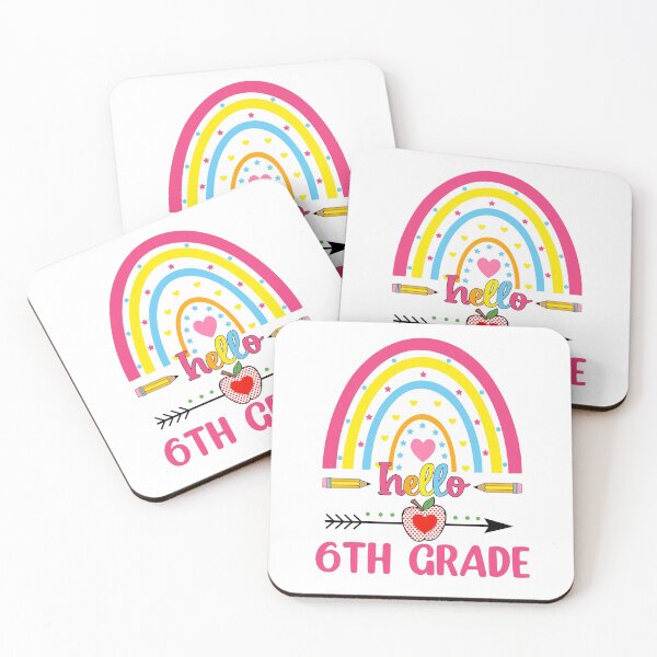 Item preview, Hello 6th Grade Rainbow apple designed and sold by WaveOcean123.