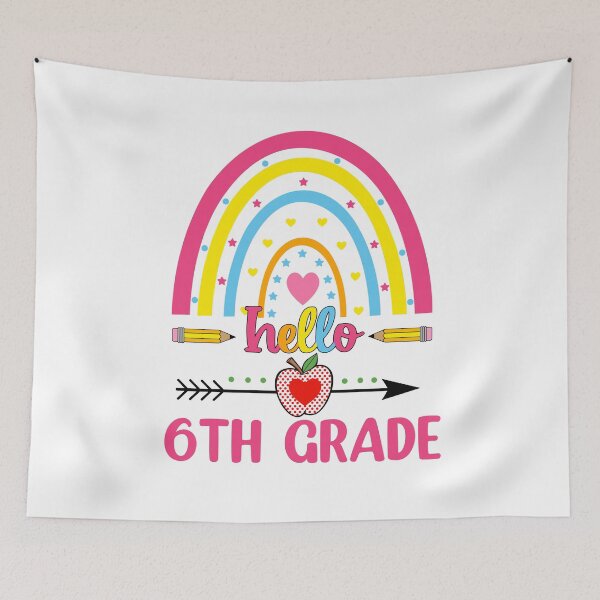 Item preview, Hello 6th Grade Rainbow apple designed and sold by WaveOcean123.